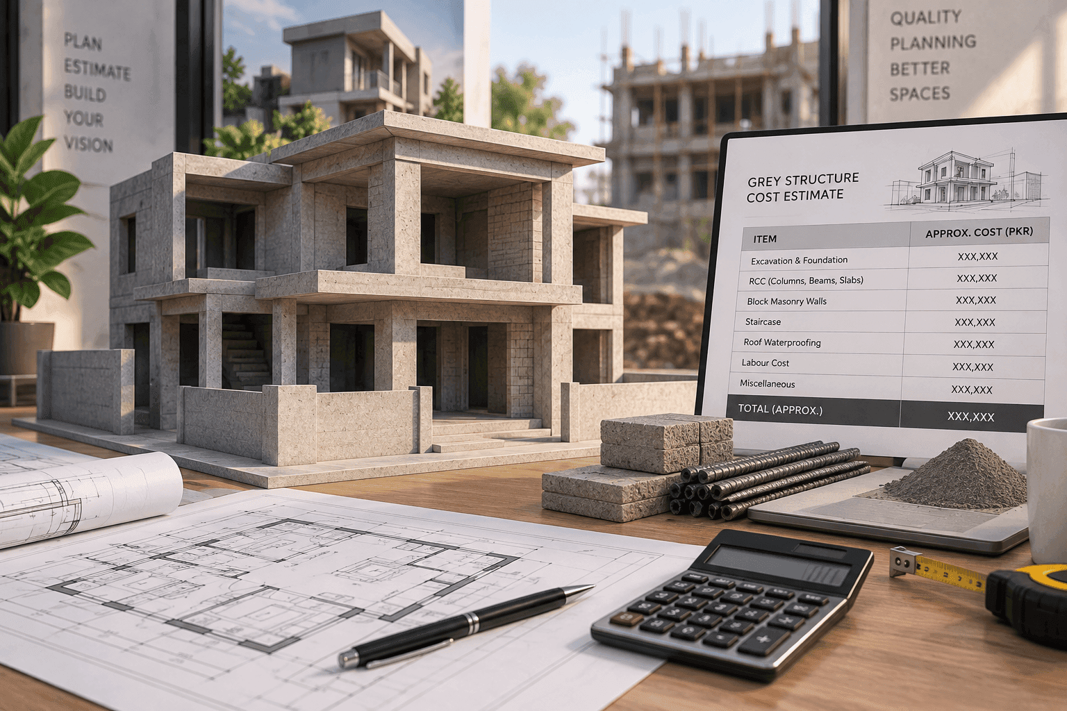 Grey Structure Cost Estimate (10 Marla)